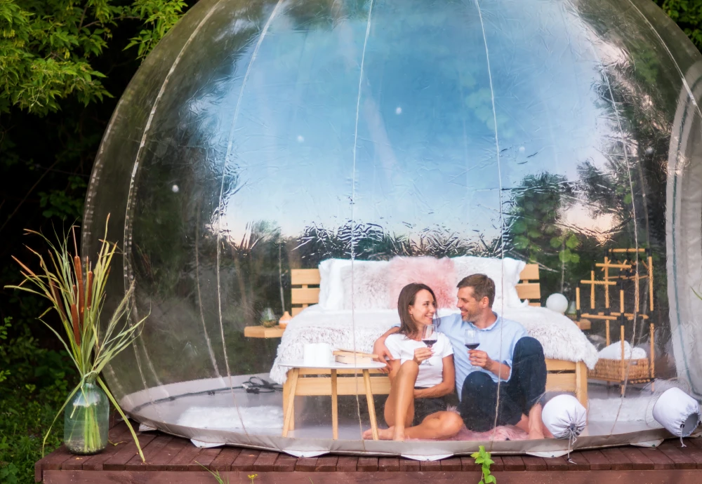 camping in bubble tent