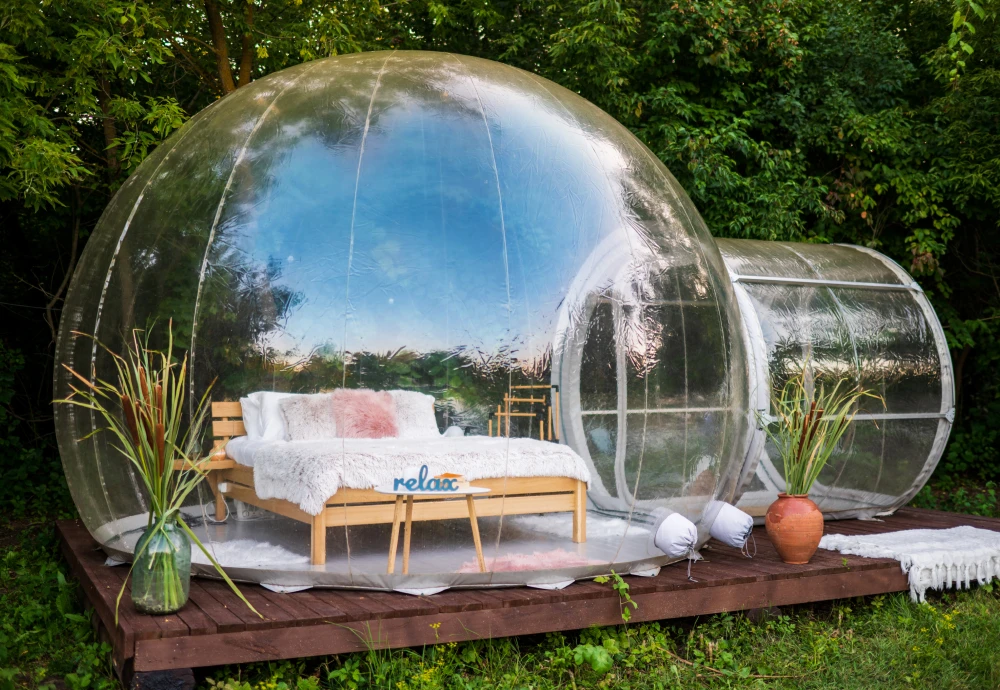 camping in bubble tent